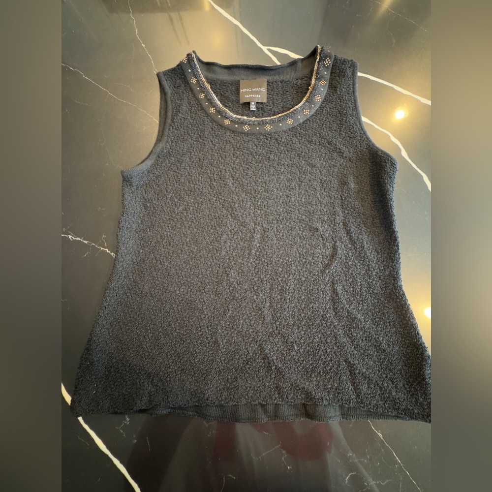 Ming Wang Black Top with Gold Detailing